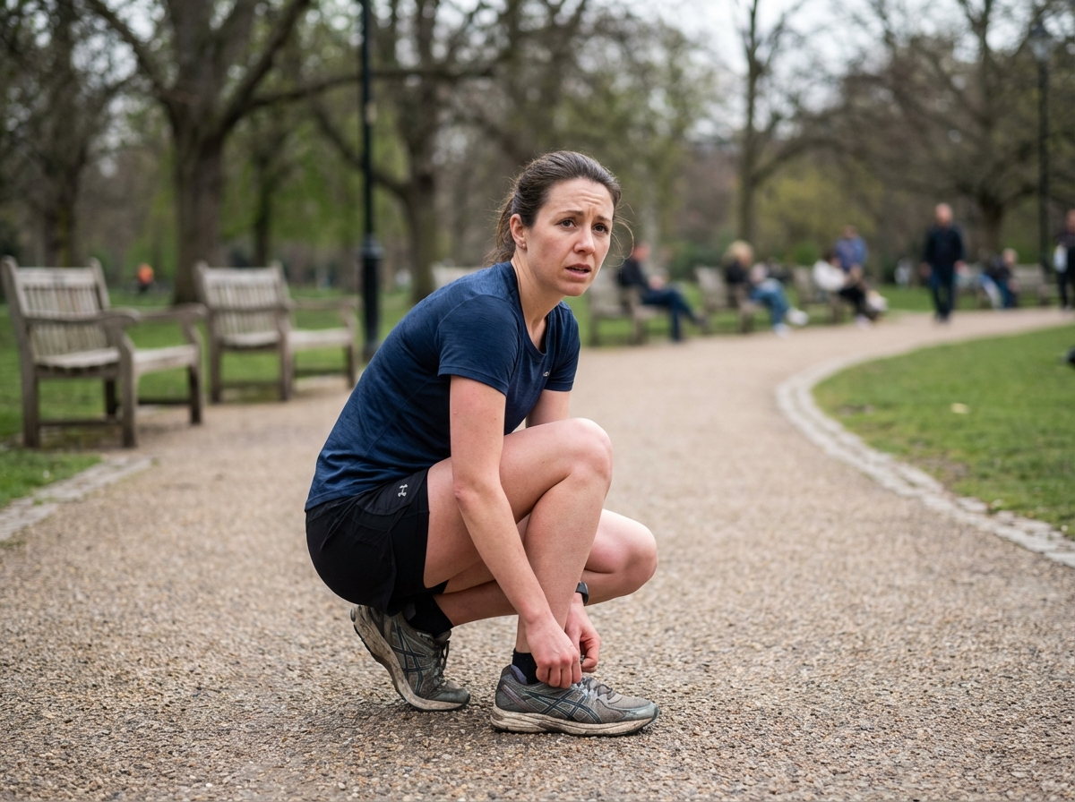 Femme coureuse urbaine en action dans un parc