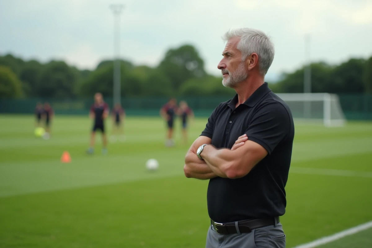 Footballeur retraité observant un entraînement en bord de terrain, suggérant un possible rôle de coach ou de consultant pour Eden Hazard en 2026