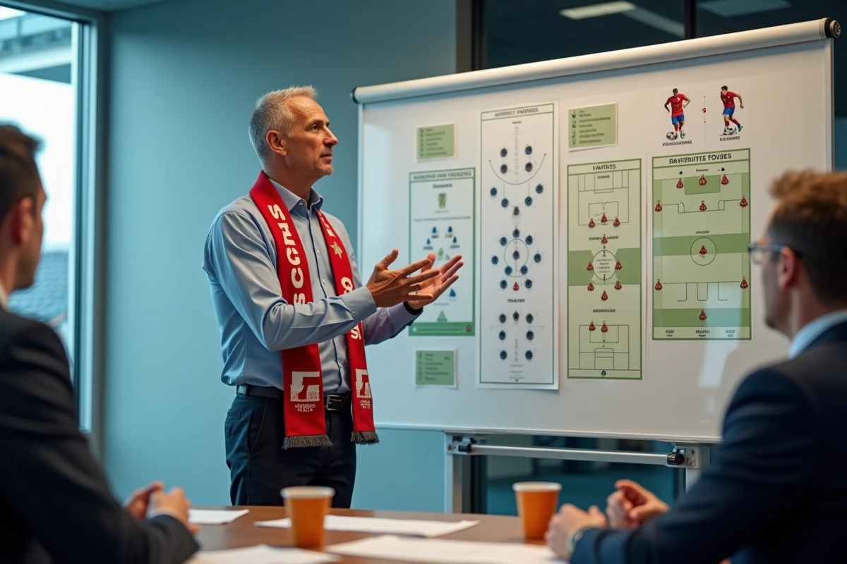 Entraineur de Nantes en réunion stratégique