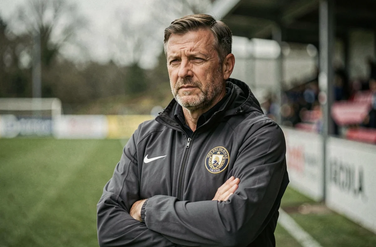 Entraîneur de l'Inter Milan en veste technique sur le bord du terrain avec une expression concentrée