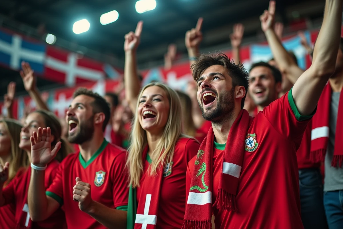 Fans enthousiastes dans les tribunes lors d