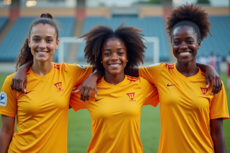 Jeunes sportifs solidaires en uniforme de football