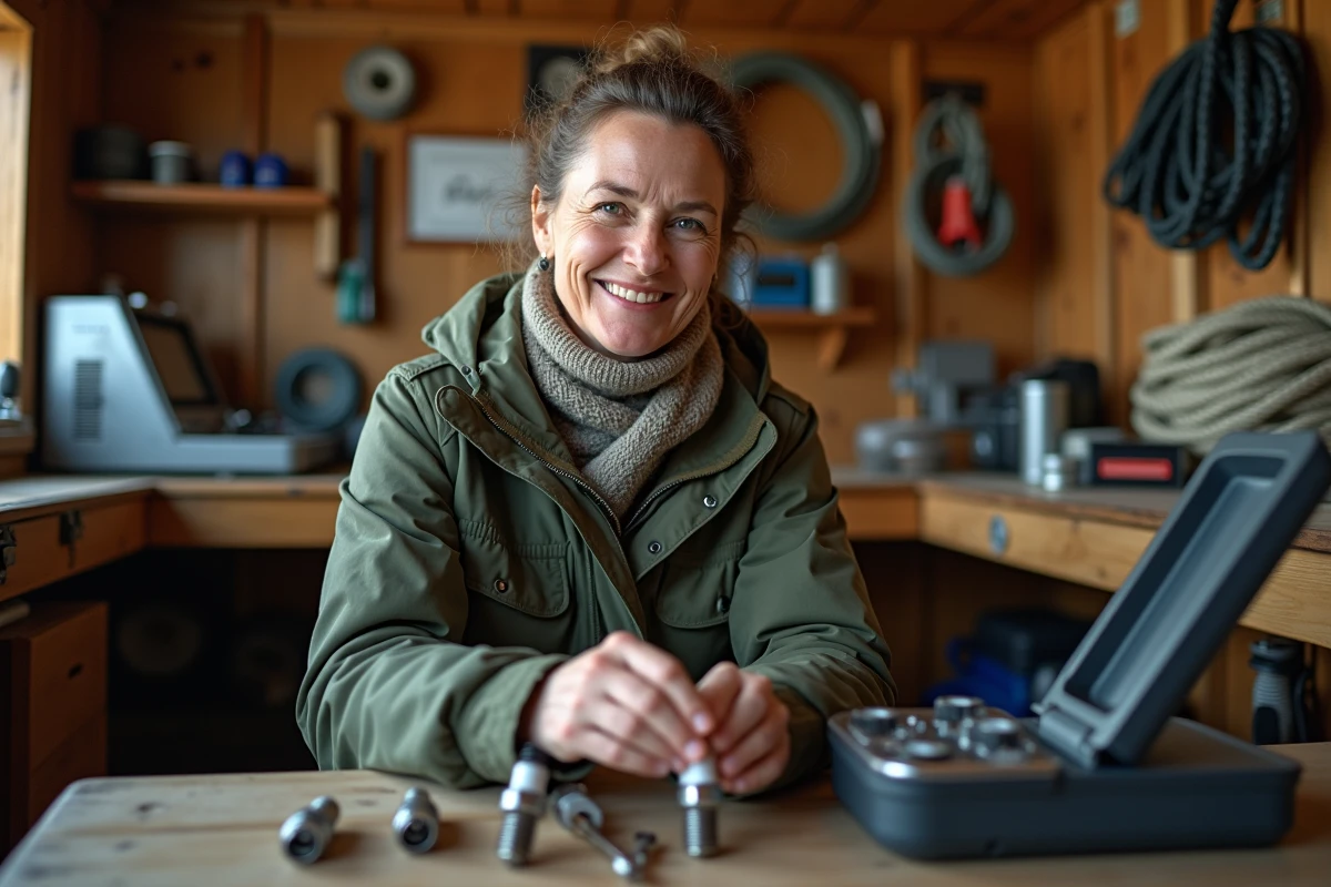 Femme inspectant les bougies d