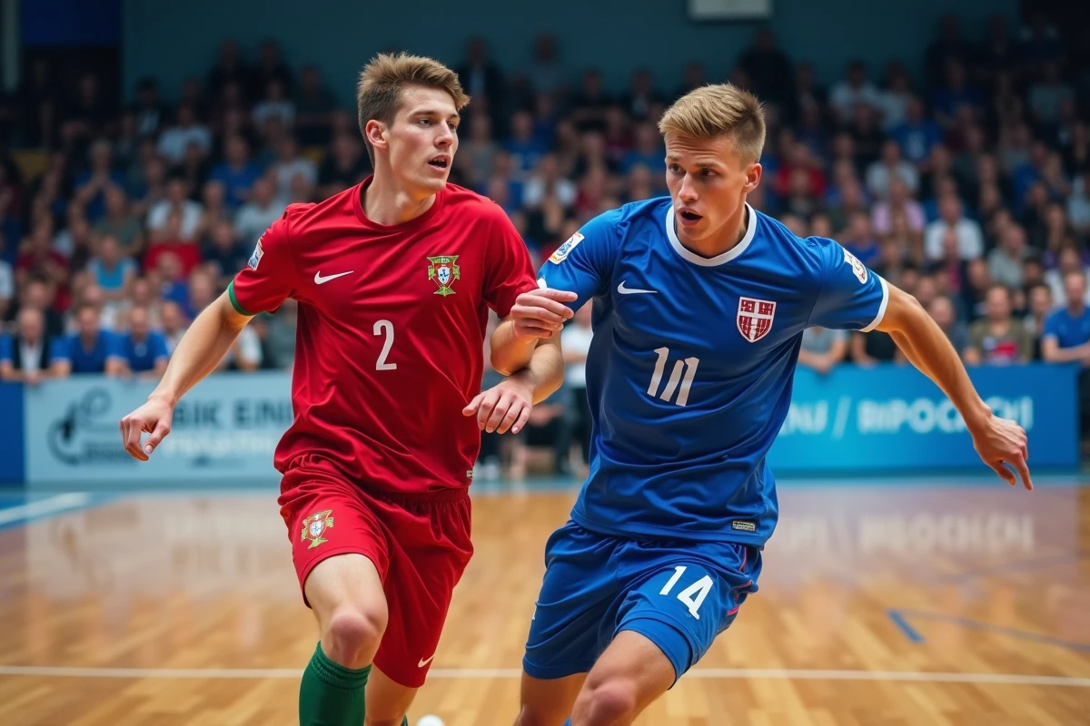 Deux joueurs de handball en action lors d'un match