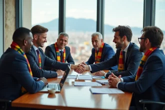 Réunion d'agents football et officiels à Barcelone